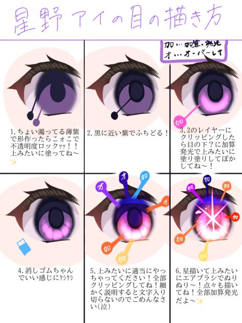 星野アイの目の描き方（✪▽✪）