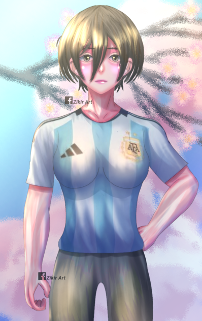 Mikasa Wearing the Argentina jersey FA