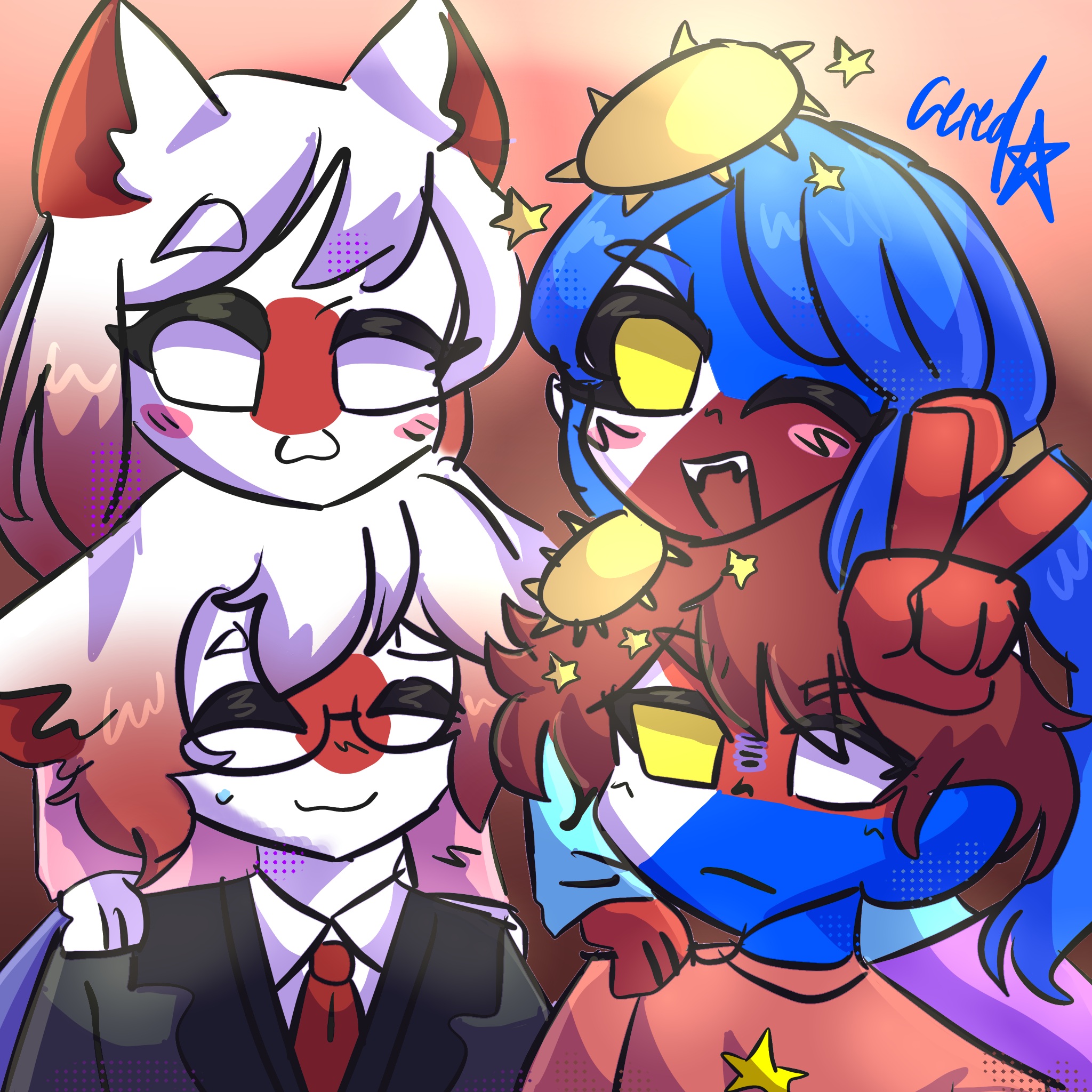 Two pairs of twins! - ibisPaint