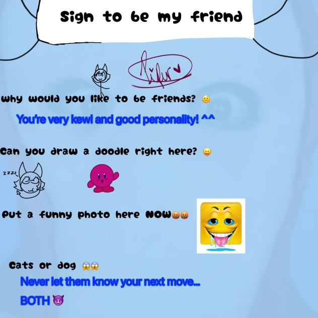 Sign to be their friendo!