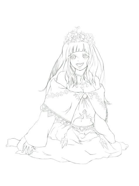 お姫様 練習 線画