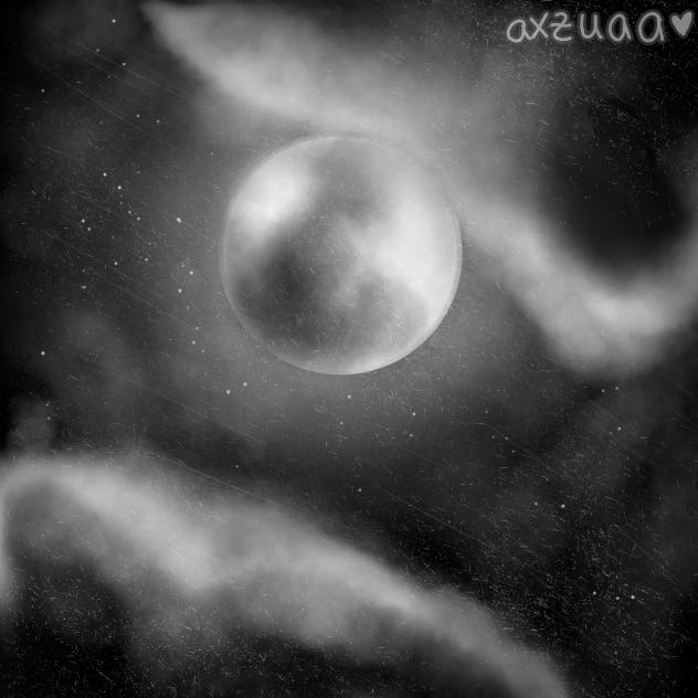 the moon on a foggy night - ibisPaint