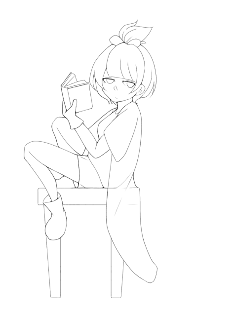 少女 線画