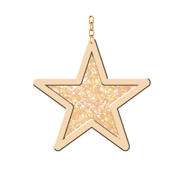 Y2K Accessory Bead Star Glitter Gold