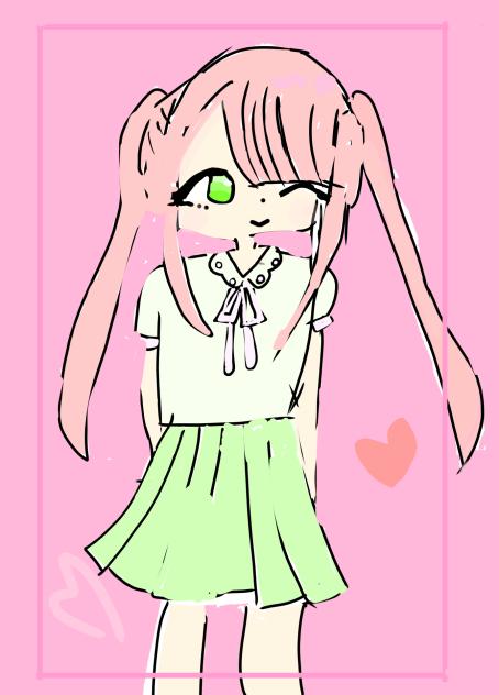 🟢ピンクと緑の女の子🩷