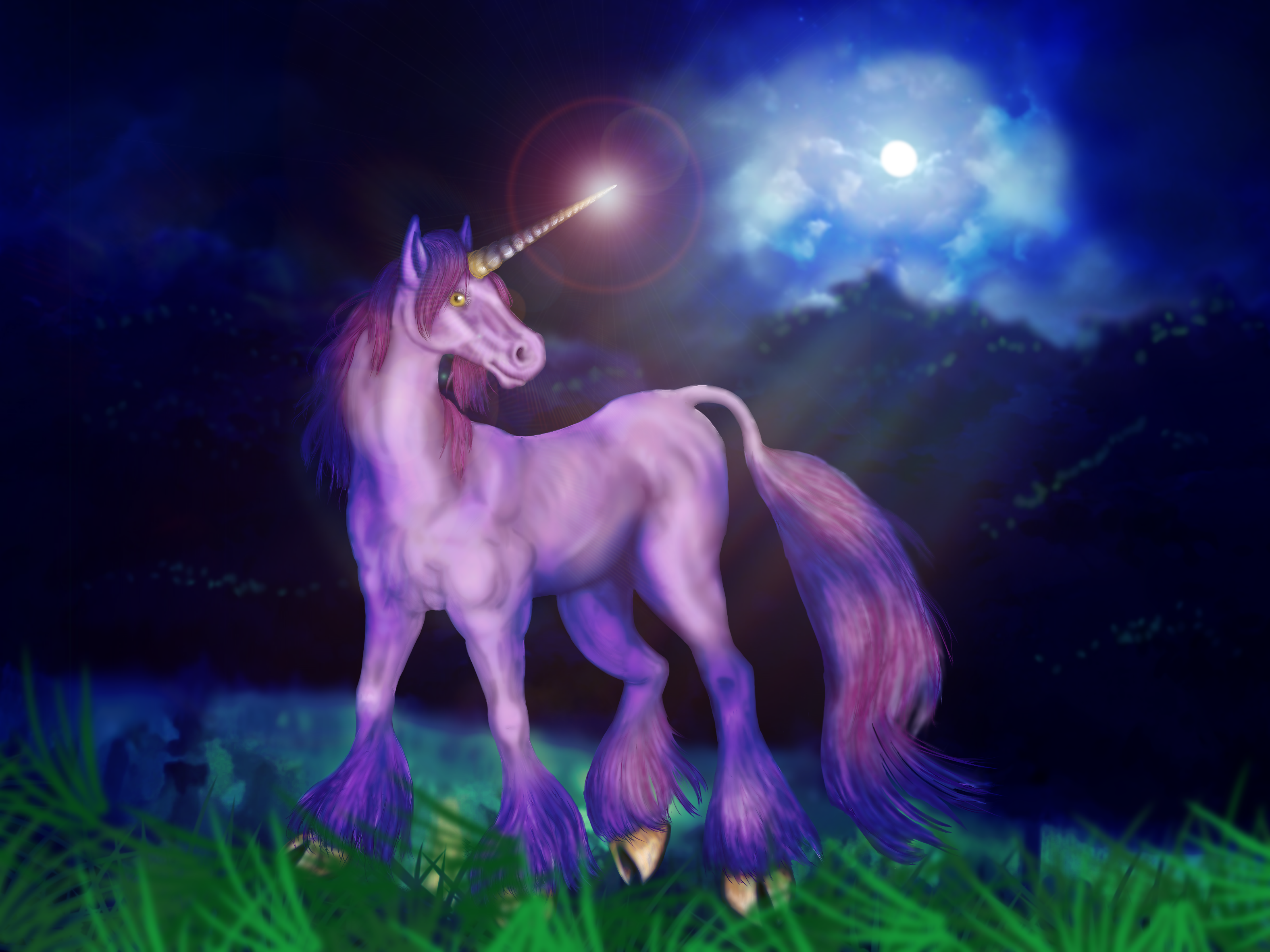 Unicorn in moonlight - ibisPaint