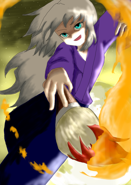 筆で描く月