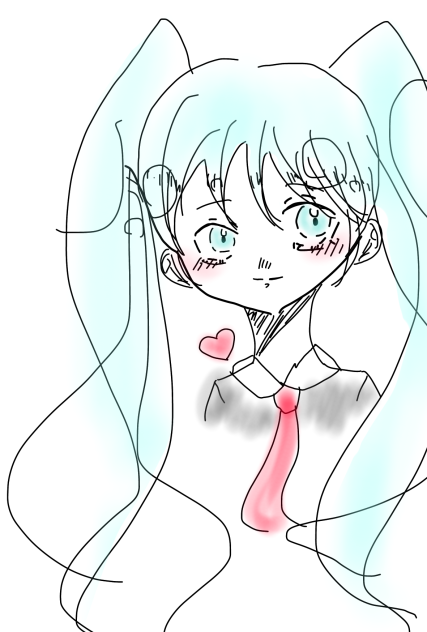 初音ミクちゃんを描いてみた