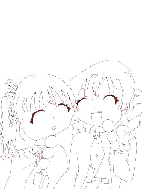 カナヲ×蜜璃　塗り絵！