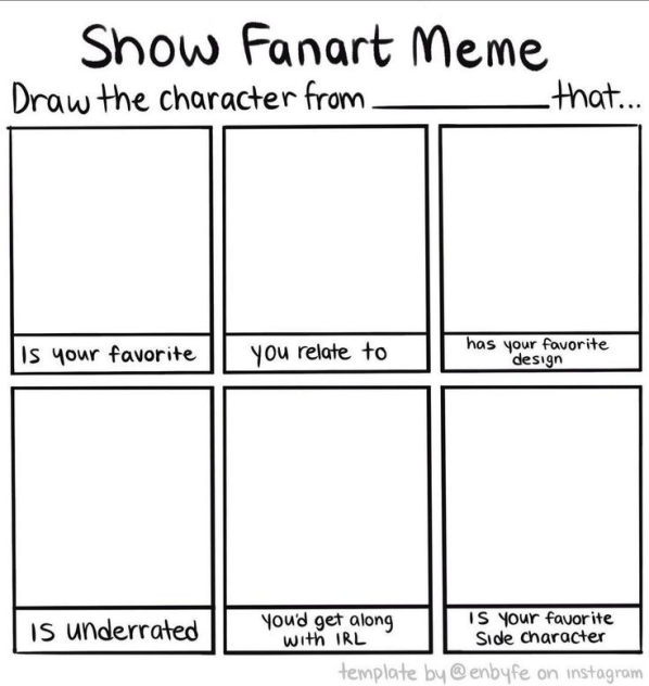 show fanart meme template