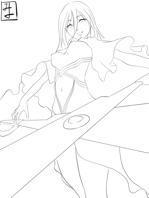 タチバサミ　line art