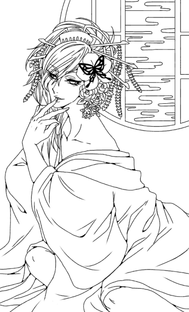 【線画】男花魁