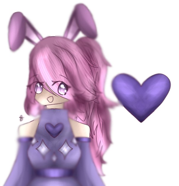 Cute Bunny Girl with a Heart