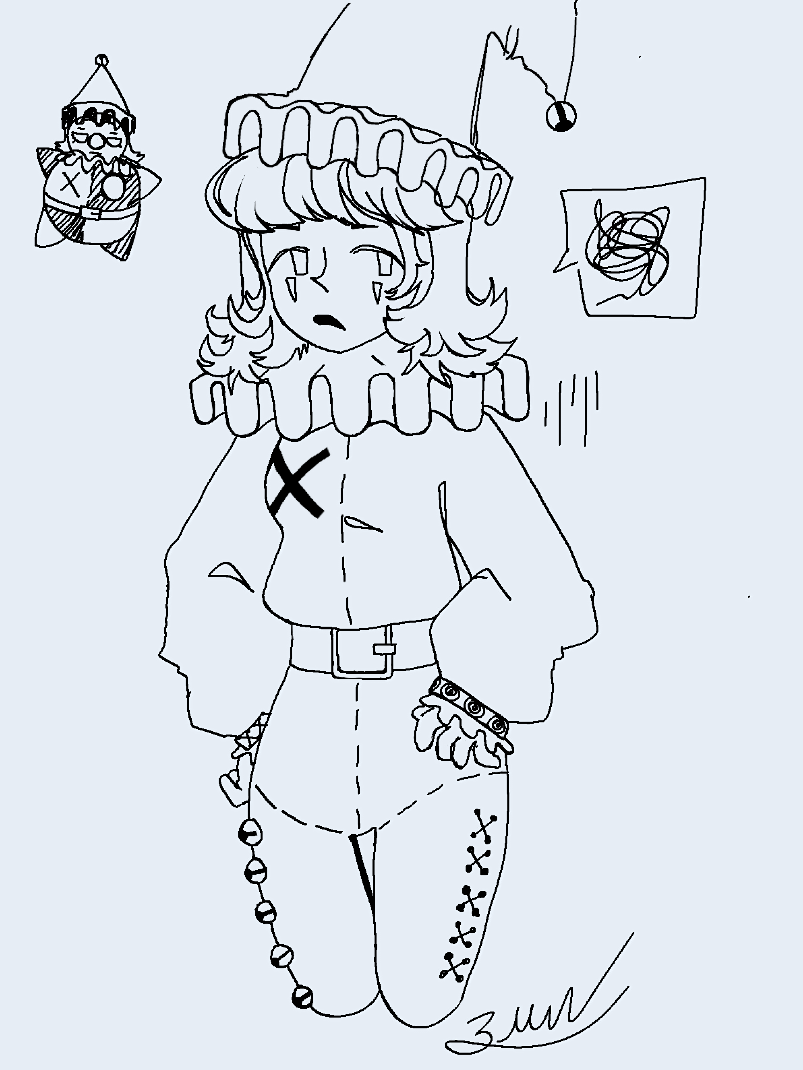 Unnamed Mime OC Dressed As A Jester - ibisPaint