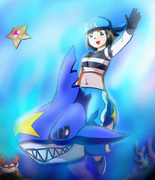 新米アクア団とサメハダー Ibispaint