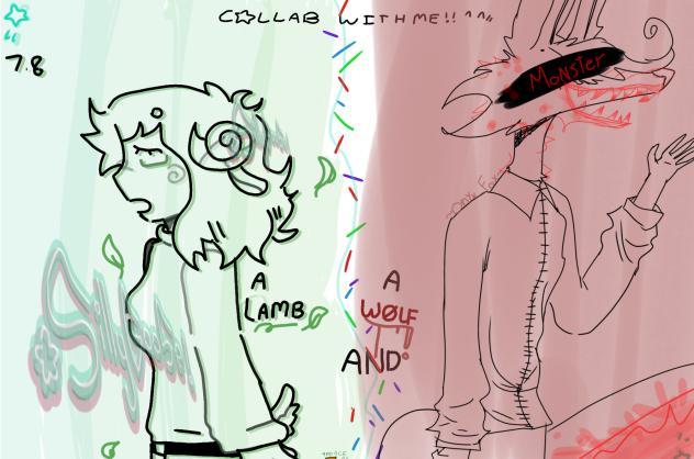 A lamb 🐑, and a wolf 🐺 COLLAB