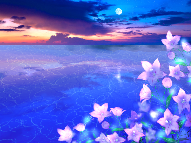 桔梗のある背景