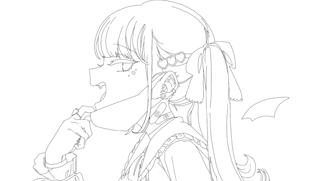 あたしヴァンパイア／線画 - ibisPaint