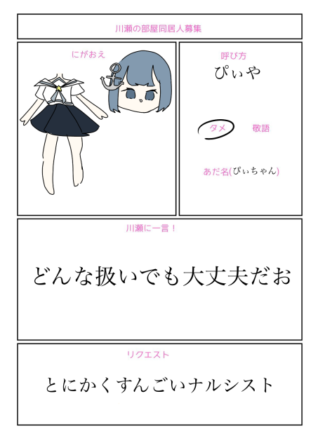 キャラ募のやっつ