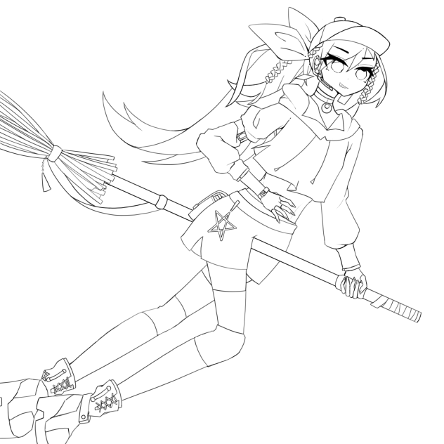 DJ兼魔法使い　線画