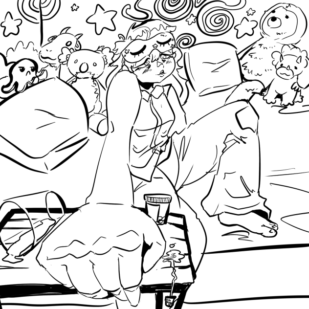 Coloring page, sleep deprived