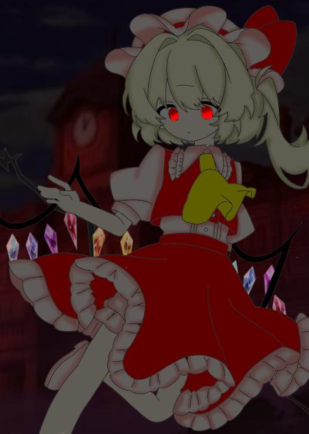 フランドールの線画を塗っていただきました！
