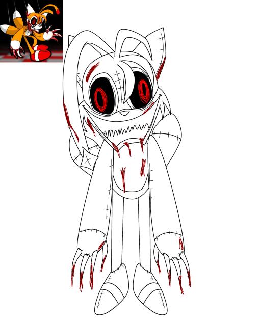 Tails Doll Line Art