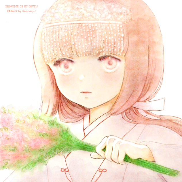巫女の日、実家の神社の手伝いしてるゆりねイラスト。