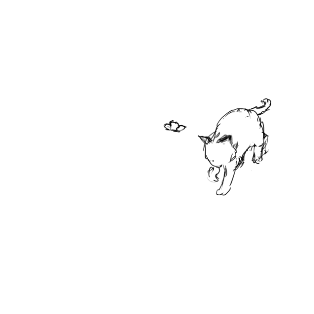 ねこ、ころがる