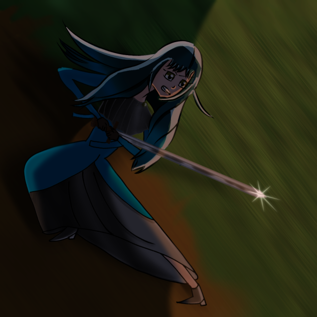 The young maiden and the sword - ibisPaint