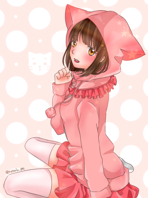 ネコ耳パーカー×雪枝ちゃん