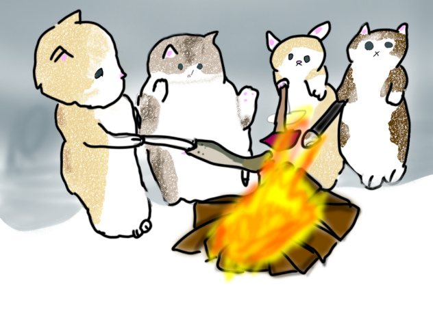 ねこたちのキャンプ