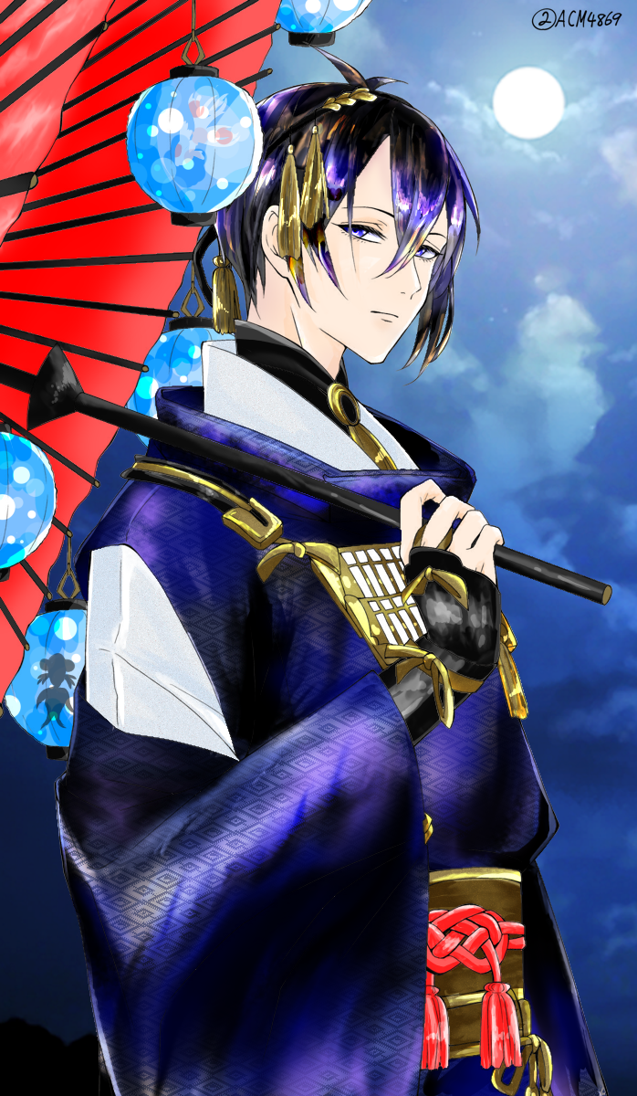 m*a様 手描きイラスト◇ファンアート[三日月宗近 朧] m*a様