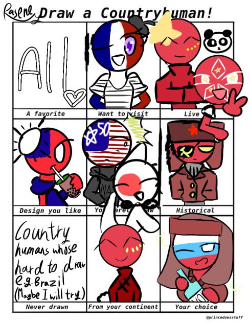 Draw a country human! même by rase