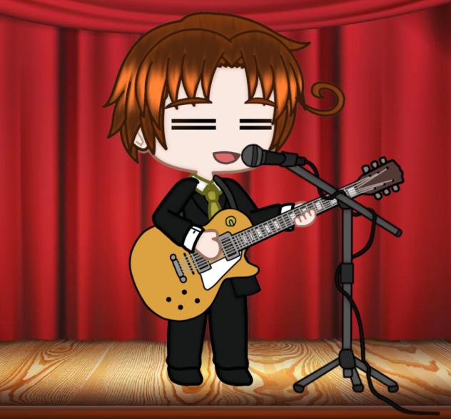 Italy playing electric guitar