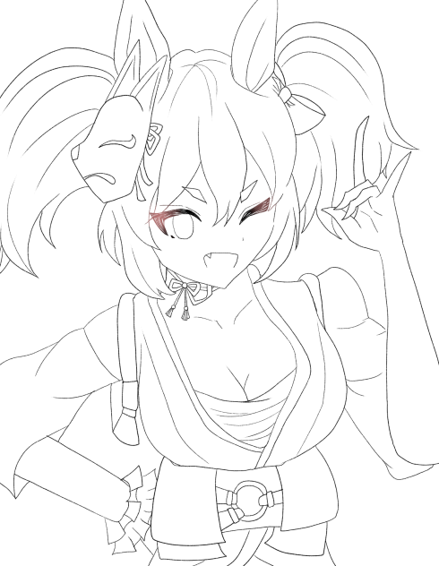 イナリワン線画