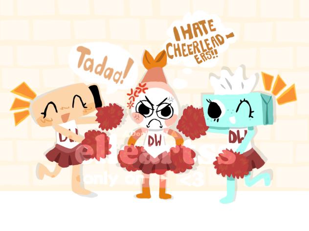 Cheerleaders! 🦖🍤🧹