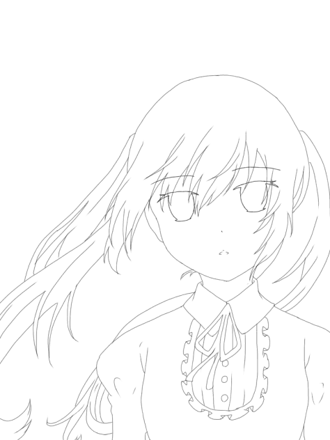 女の子。 線画