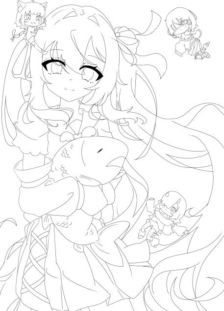 愛留乃　線画