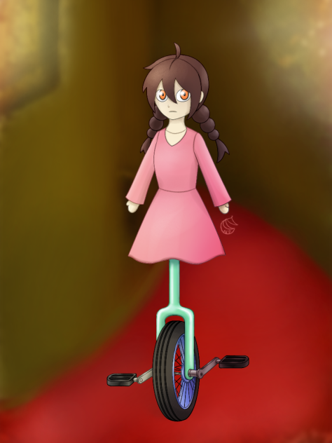 一輪車人形