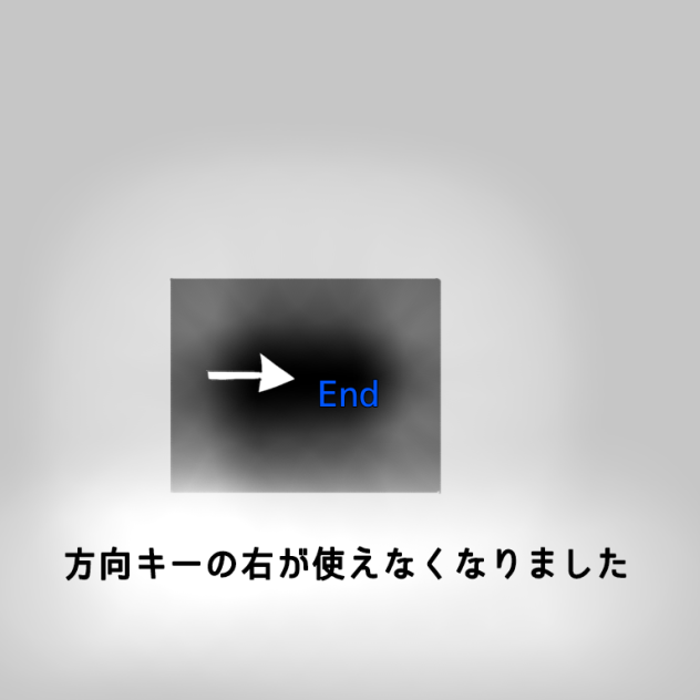 パソコンの方向キーの右が使えなくなりました
