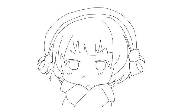 残念でした歌いません～　（線画）