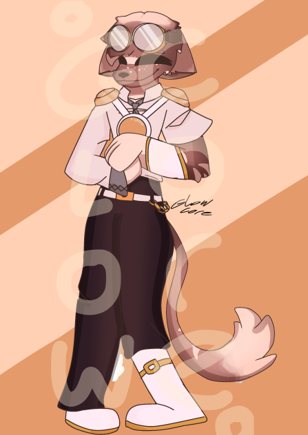 Fursona drawing with clothes
