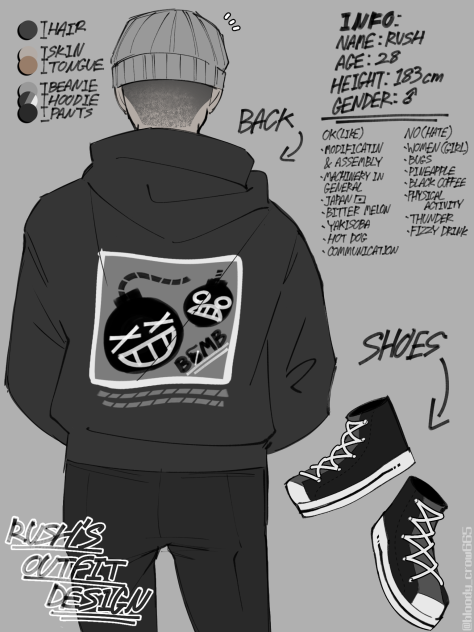 Rush's Outfit Design (BACK)