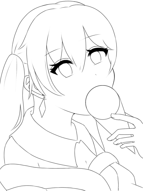 アイス　リメイク　線画