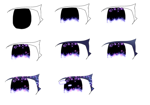 目の塗り方　文字無し