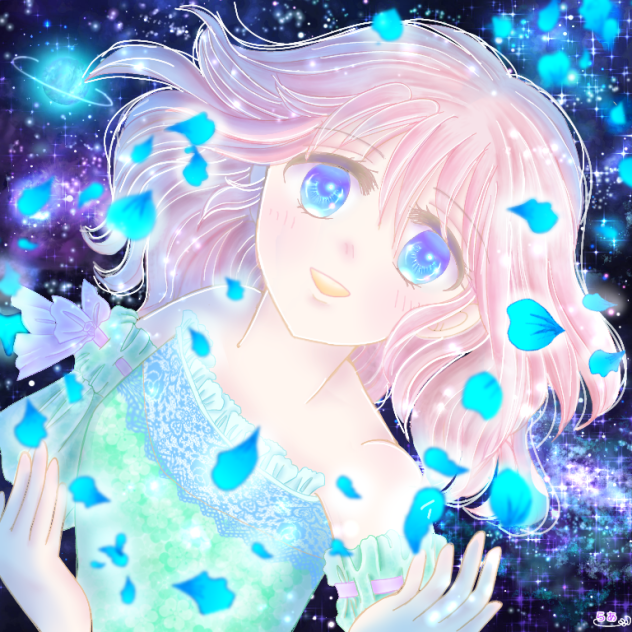 青い花の空（Blue flower sky・푸른 꽃의 하늘）