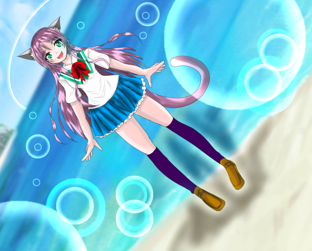 砂浜にて