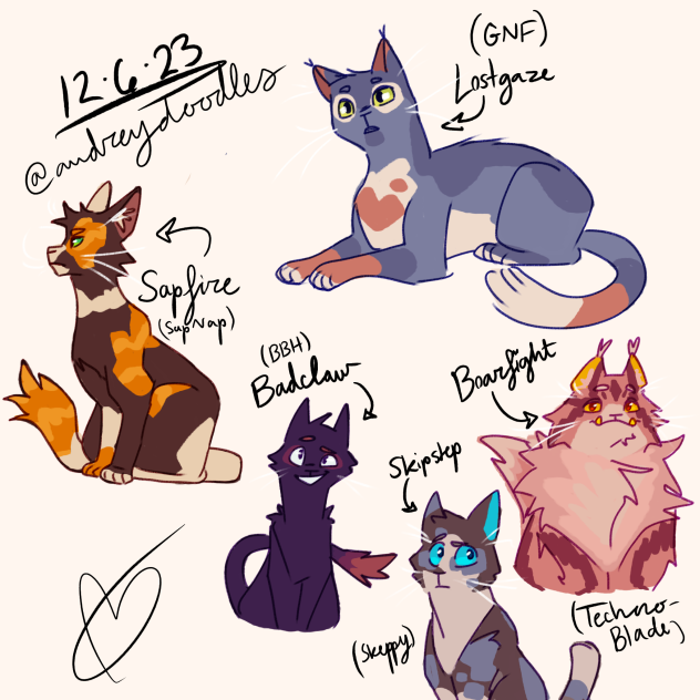 GNF, SapNap, and others as Warrior Cats
