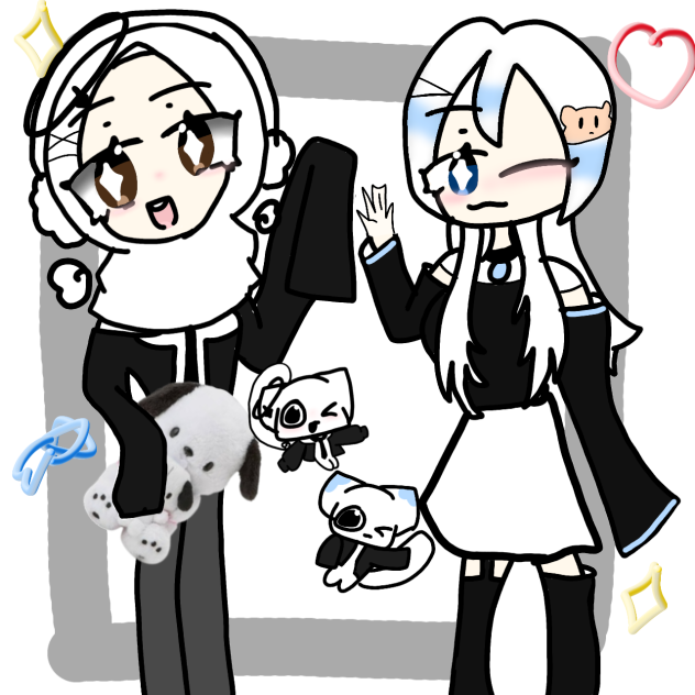black white outfit☁🖤